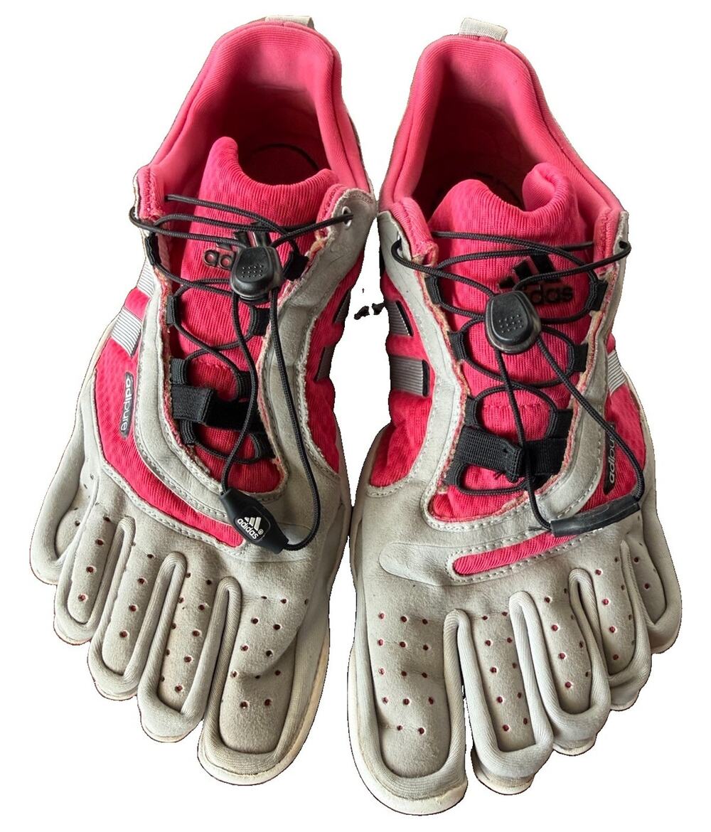 Adidas Adipure Trainer Women 9.5 Gray Pink Five Toe Barefoot Shoes G23994 Rare